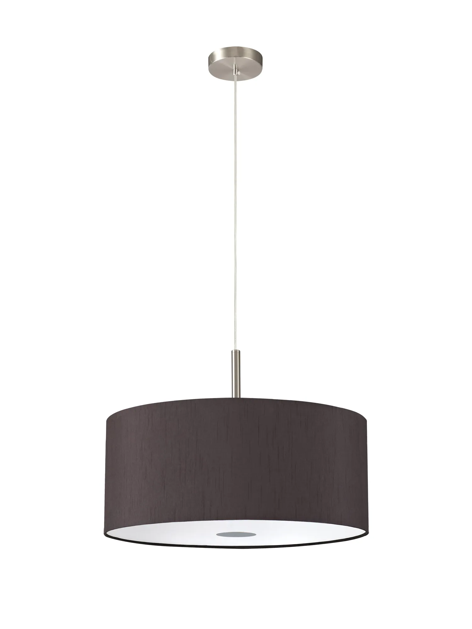 Baymont 50cm 3 Light Pendant Satin Nickel, Black, Frosted Diffuser DK0453  Deco Baymont SN BL